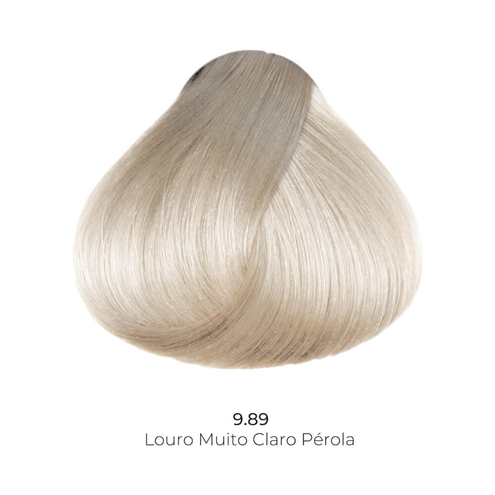 Amostra da cor 9.89 Louro Muito Claro Pérola da Coloração Vita Derm