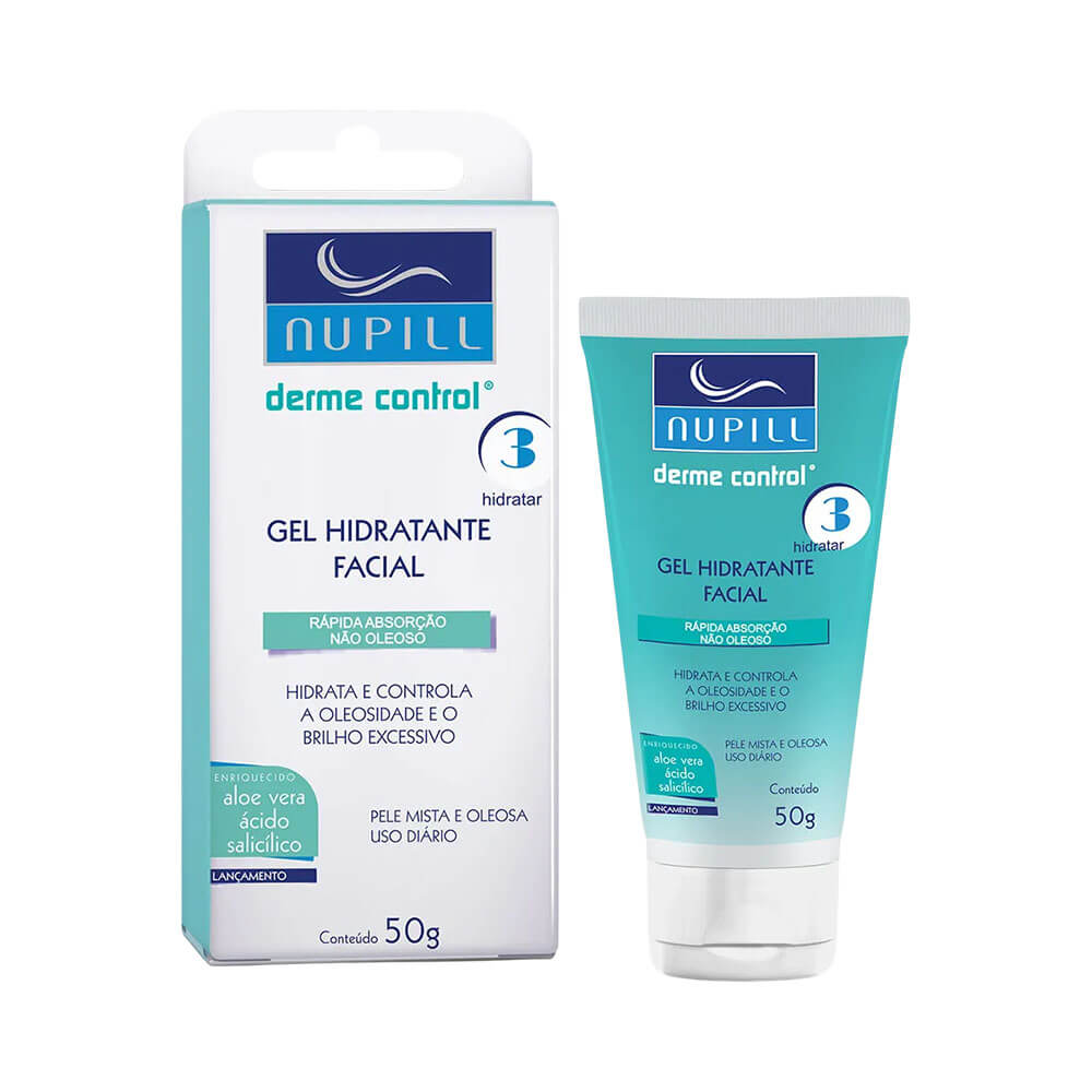 Gel hidratante facial Nupill Derme Control para pele oleosa