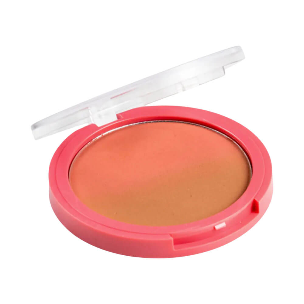 Pó Compacto Vult Soleil Sunset Duo Iluminador e Bronzer aberto mostrando as duas cores em tons terrosos