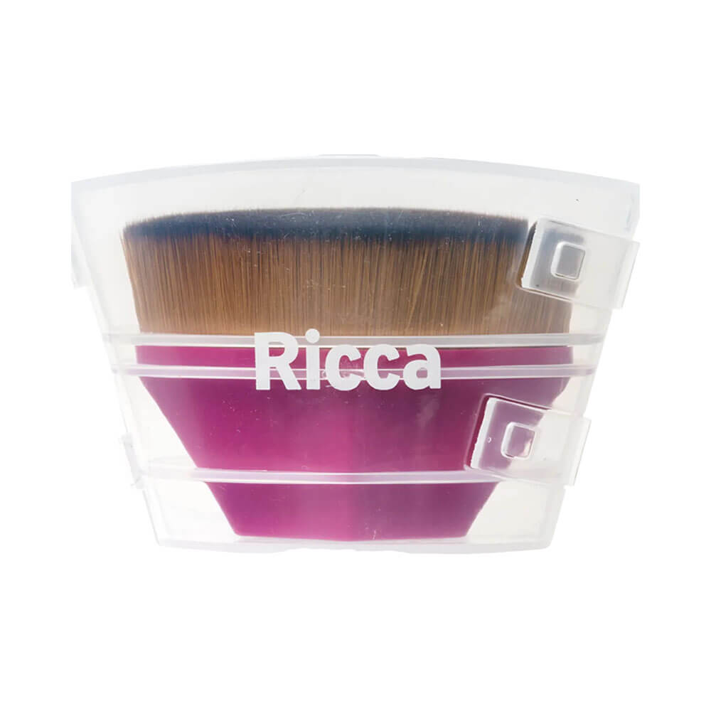 Pincel Ricca Ultrabrush dentro de case plástico transparente mostrando cabo rosa e cerdas densas