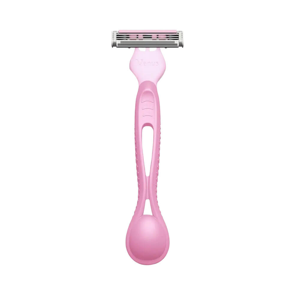 Aparelho depilatório Gillette Venus Suave Sensitive em fundo branco, destacando cabo ergonômico e lâminas.