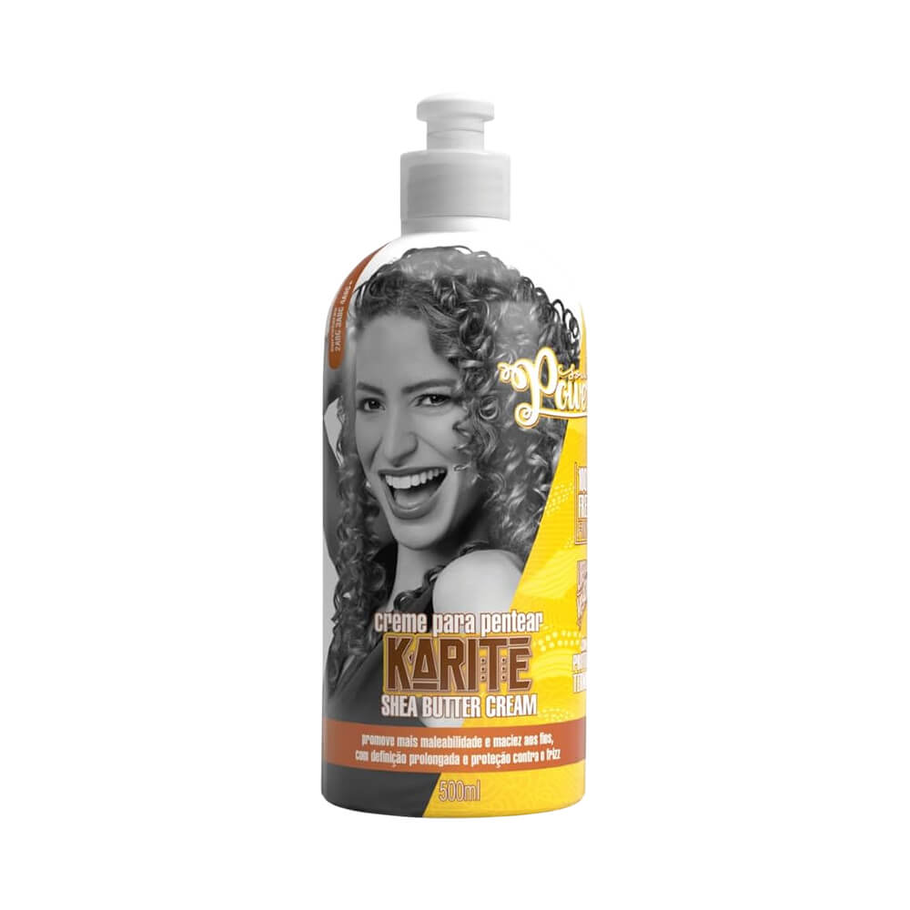 Creme de Pentear Soul Power Karité Shea Butter Cream 500ml embalagem branca com tampa pump