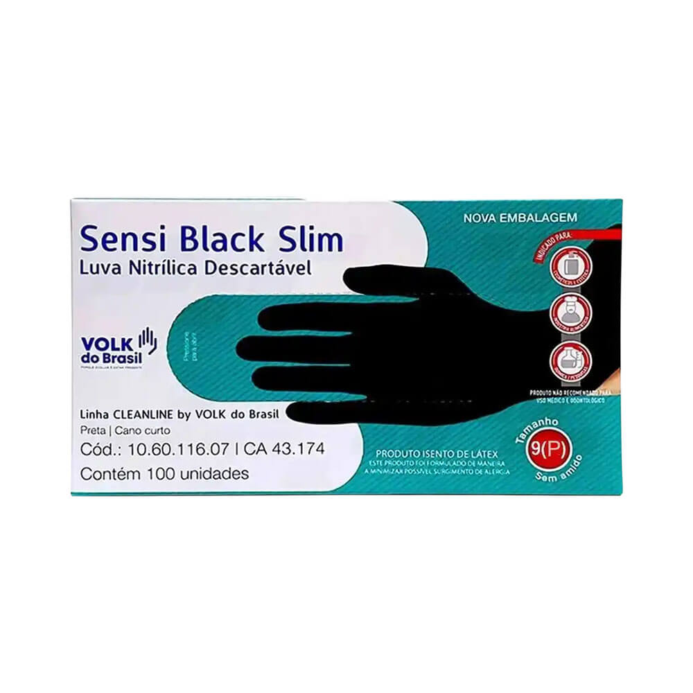 Especificações técnicas da Luva Volk Nitrílica Sensi Black Slim