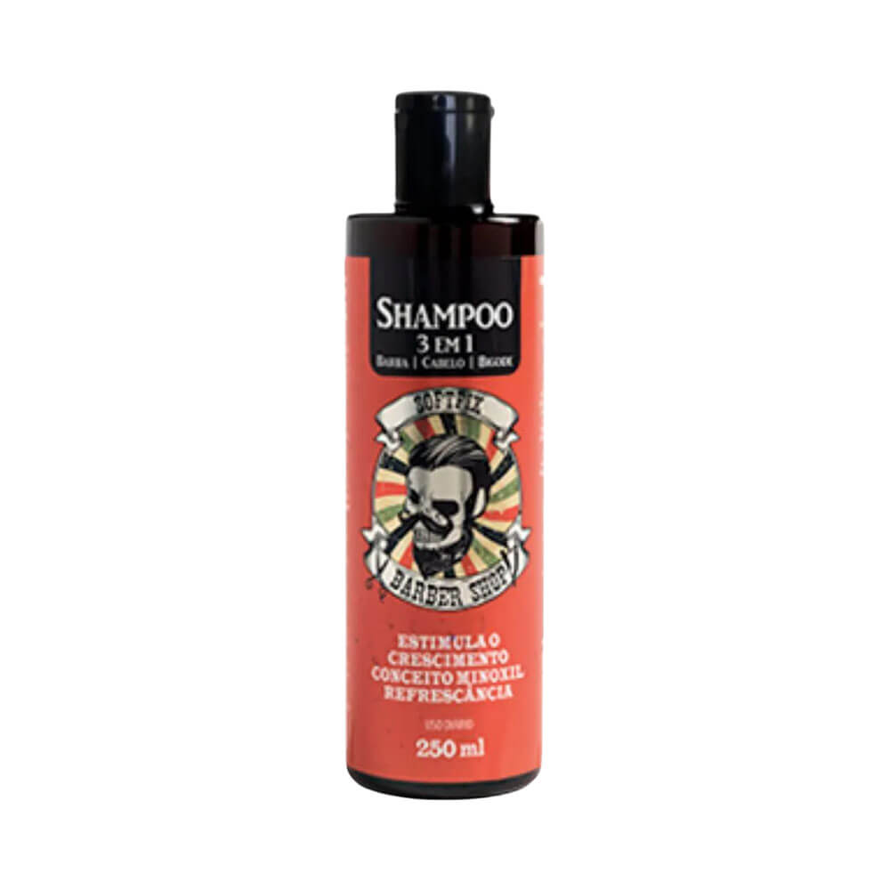 Shampoo Soft Fix Barber Shop 3 em 1 Crescimento 250ml