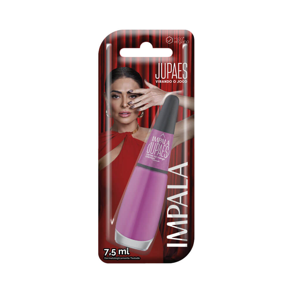 Esmalte Impala Ju Paes Virando o Jogo Cartas na Manga embalagem blister