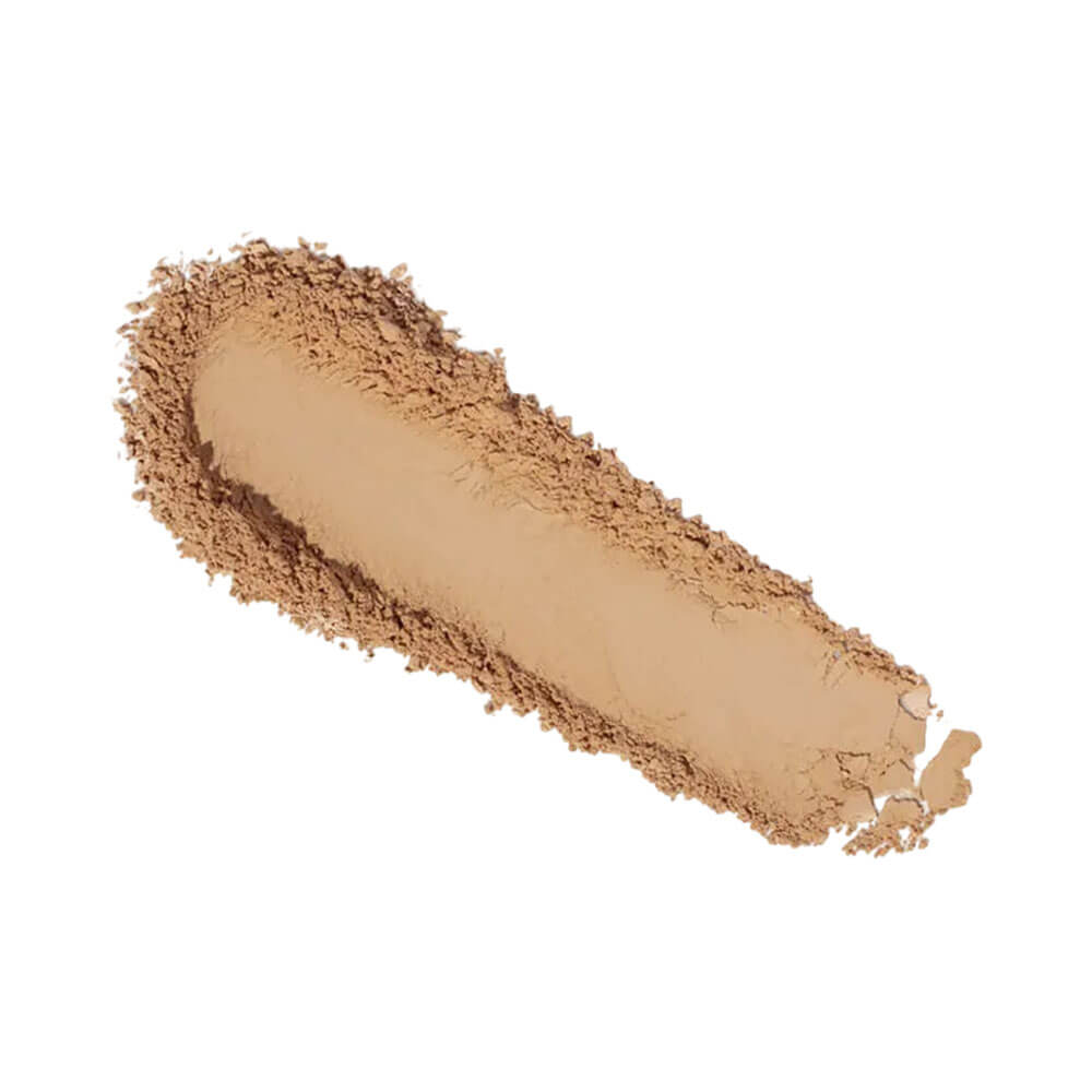 Amostra da textura fina e uniforme do Pó Compacto Payot Retinol 30 em tom bege médio.