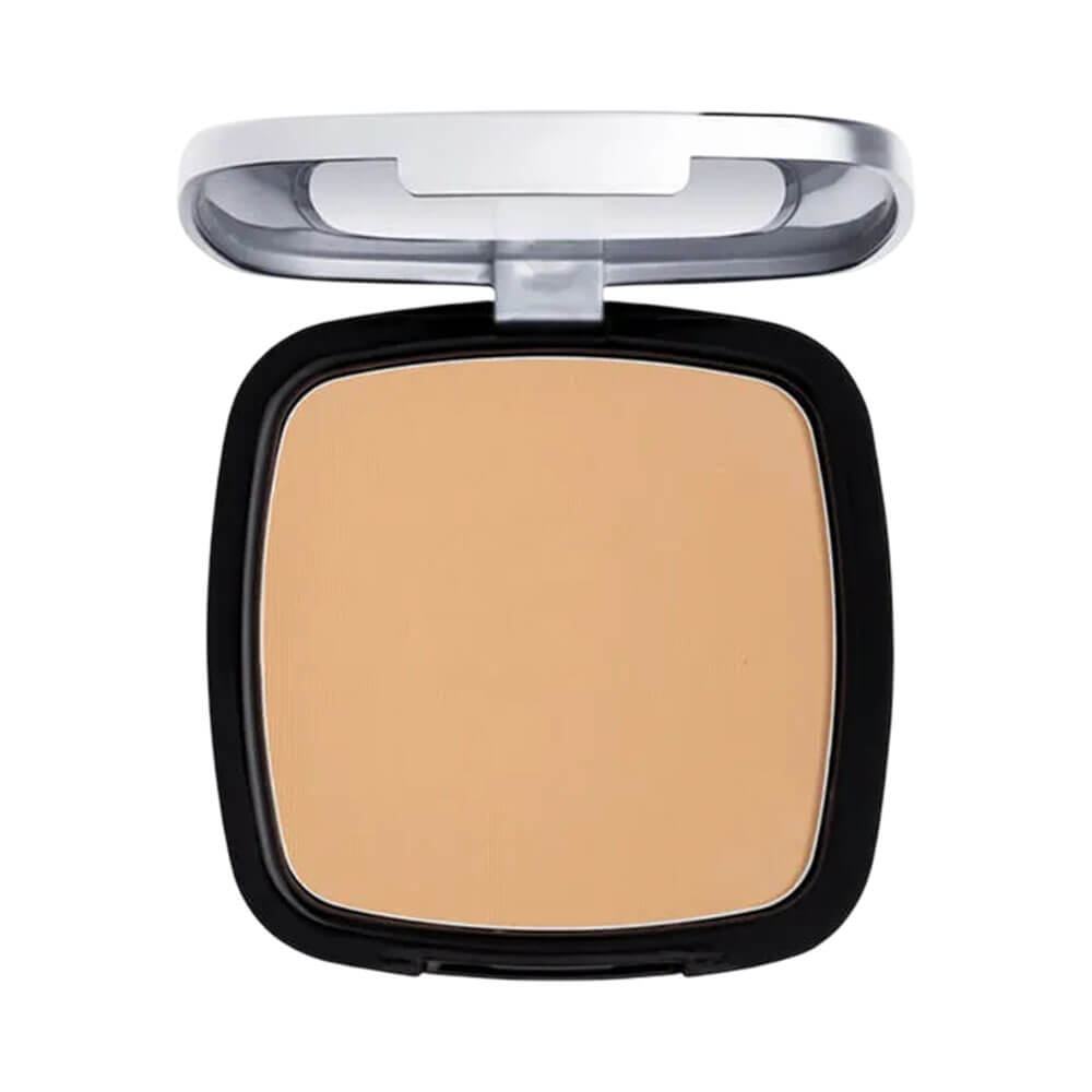 Pó Compacto Payot Retinol 50 aberto mostrando pó bege claro com embalagem quadrada e tampa transparente