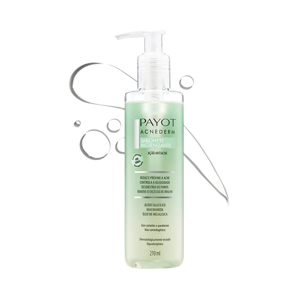 Sabonete Líquido Facial Acnederm Payot 210ml com gotas de frescor