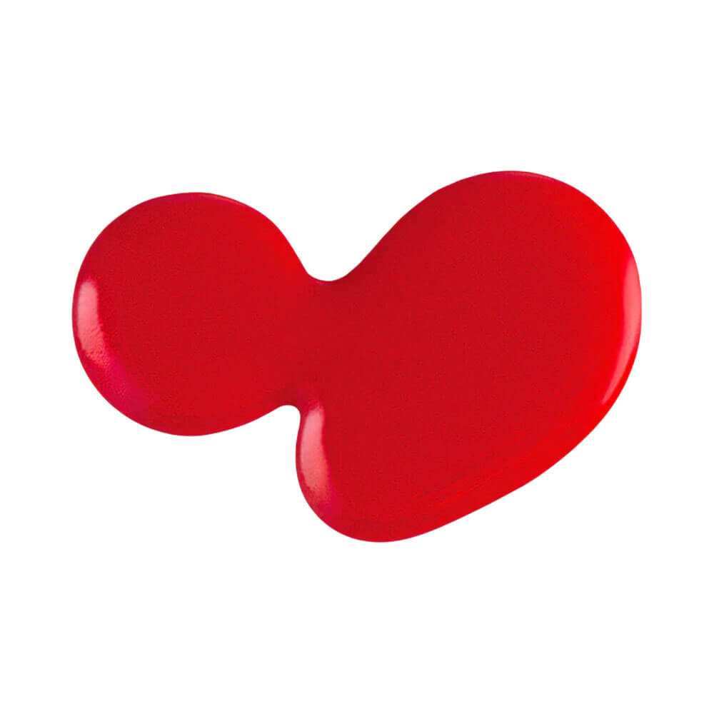 Mancha do esmalte Dailus Morango do Amor Morangão mostrando cor vermelha vibrante e brilho