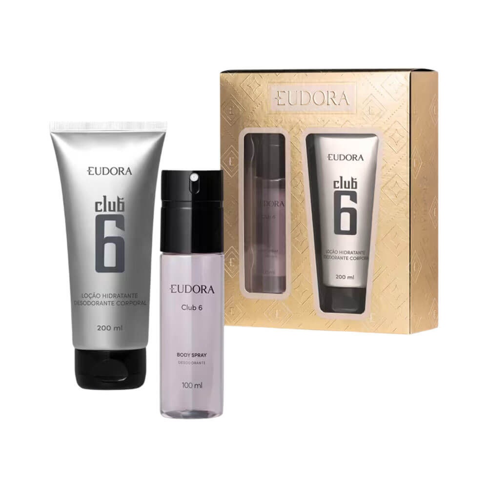 Imagem do Kit Eudora Club 6 com body spray e loção corporal hidratante desodorante