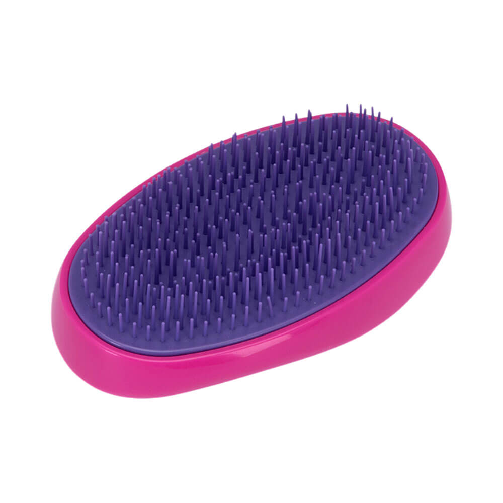 Escova Ricca Flex Hair Rosa vista lateral mostrando design ergonômico