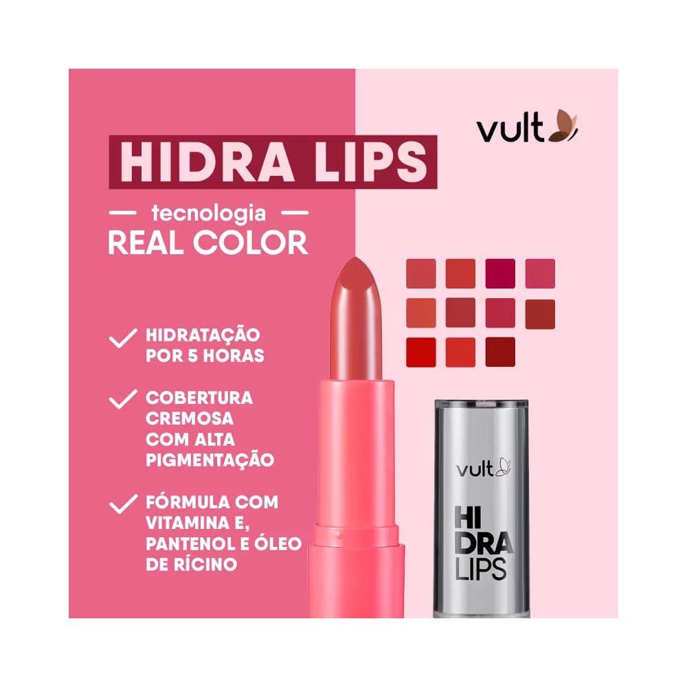 Batom Vult Hidra Lips com destaque para hidratação e pigmentação