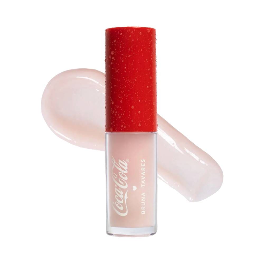 Lip Balm Bruna Tavares Coca-Cola com embalagem transparente e aplicador vermelho