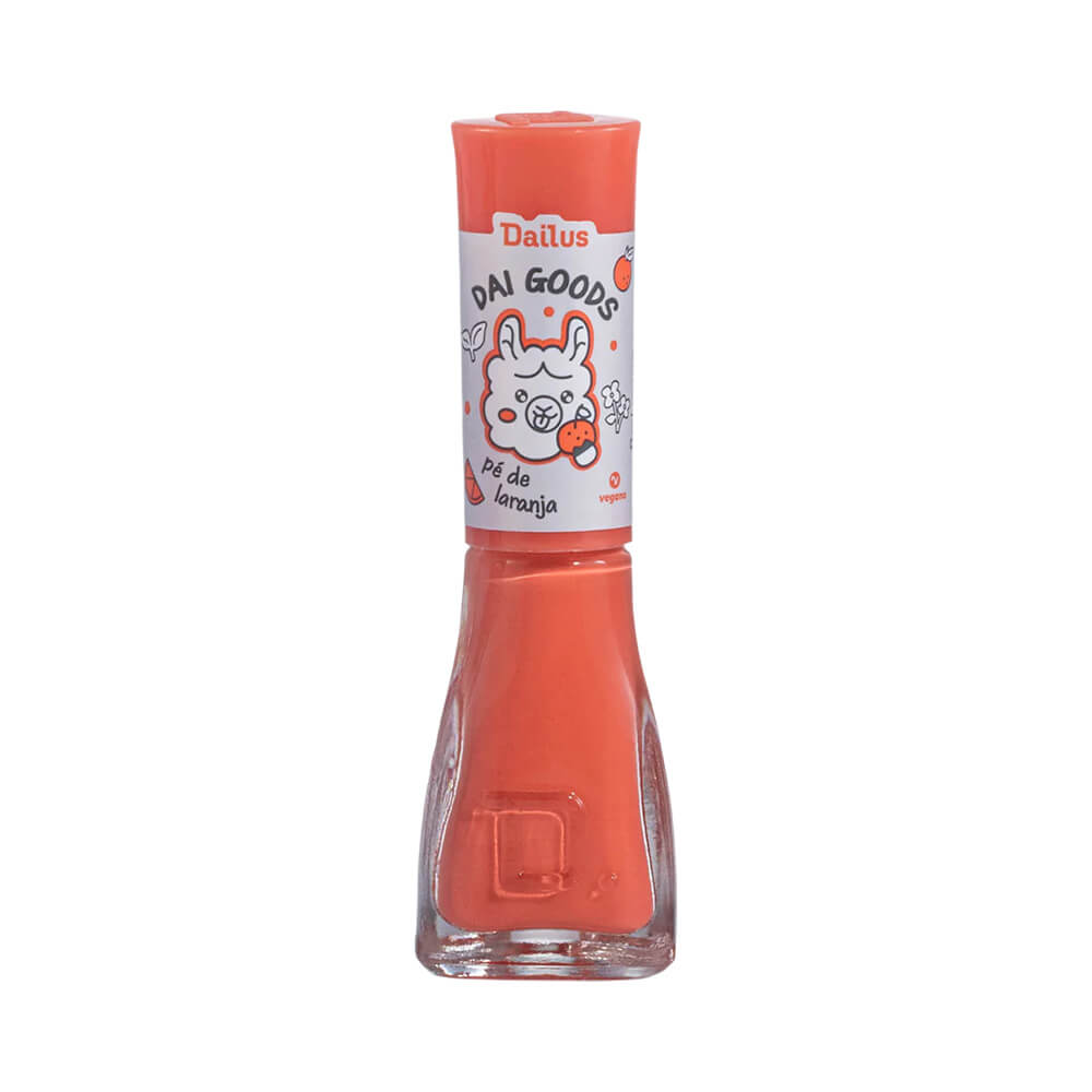 Esmalte Dailus Dai Goods Pé de Laranja em frasco transparente com tampa laranja