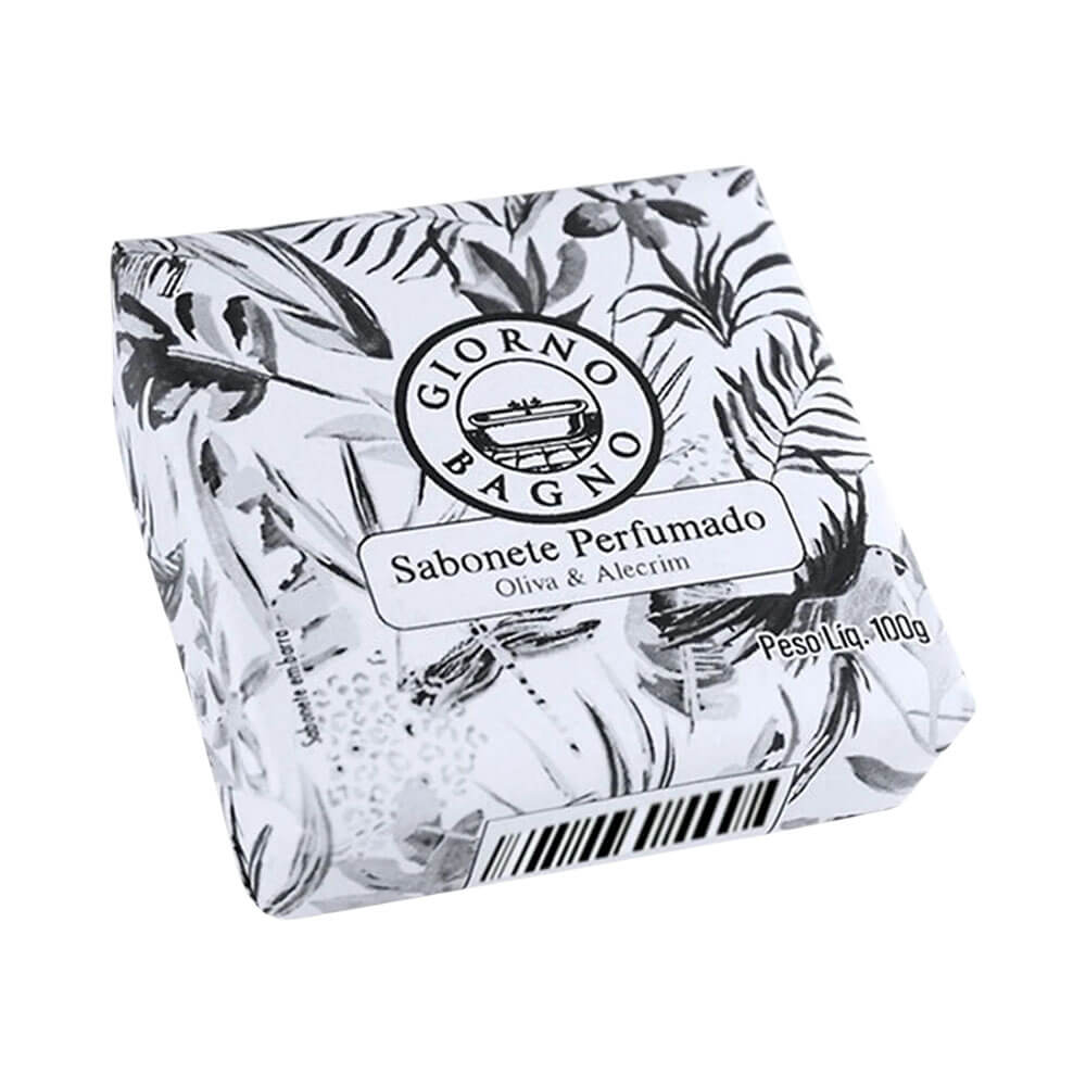 Sabonete Giorno Bagno Oliva e Alecrim 100g embalado com design botânico elegante