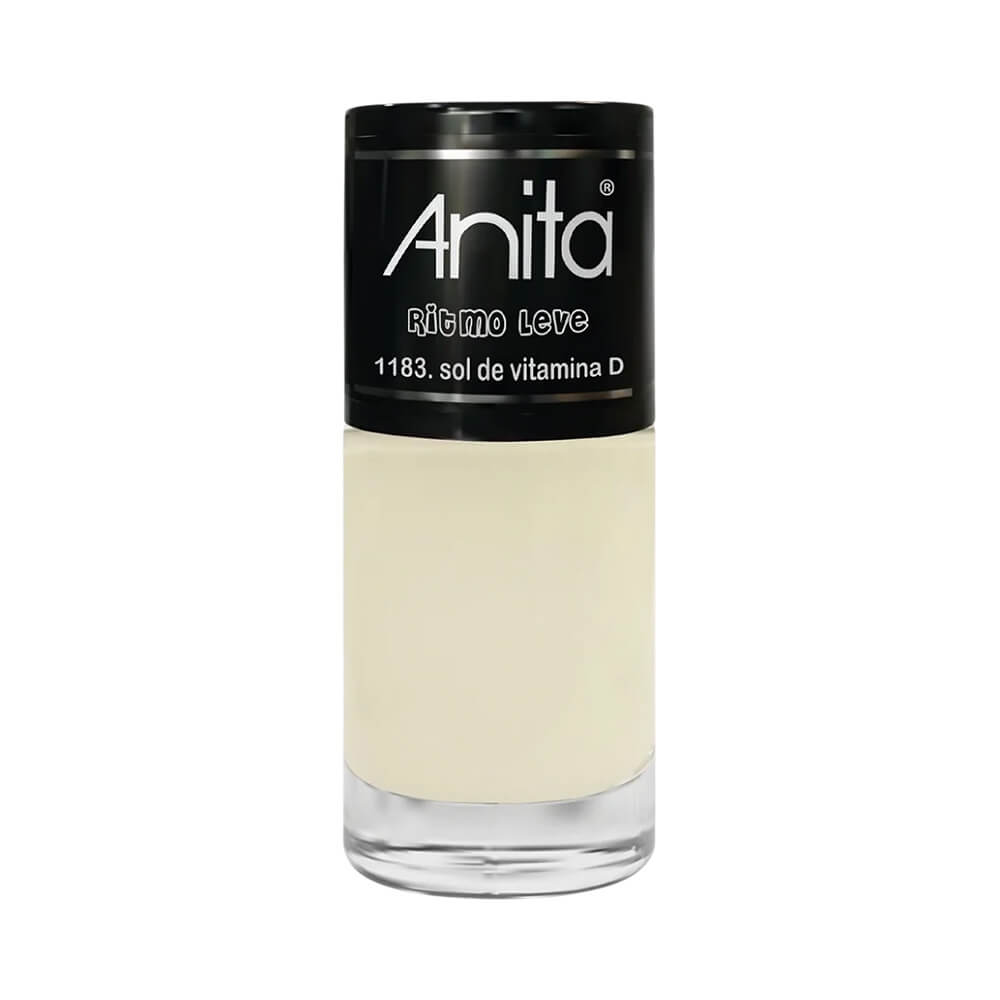 Frasco de esmalte Anita Ritmo Leve Sol de Vitamina D com tonalidade creme clara