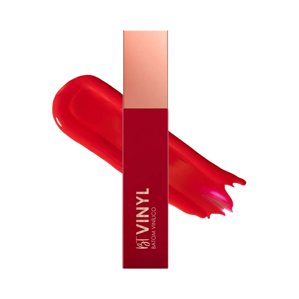 Batom líquido Bruna Tavares Vinyl cor Sara com aplicador e textura visível