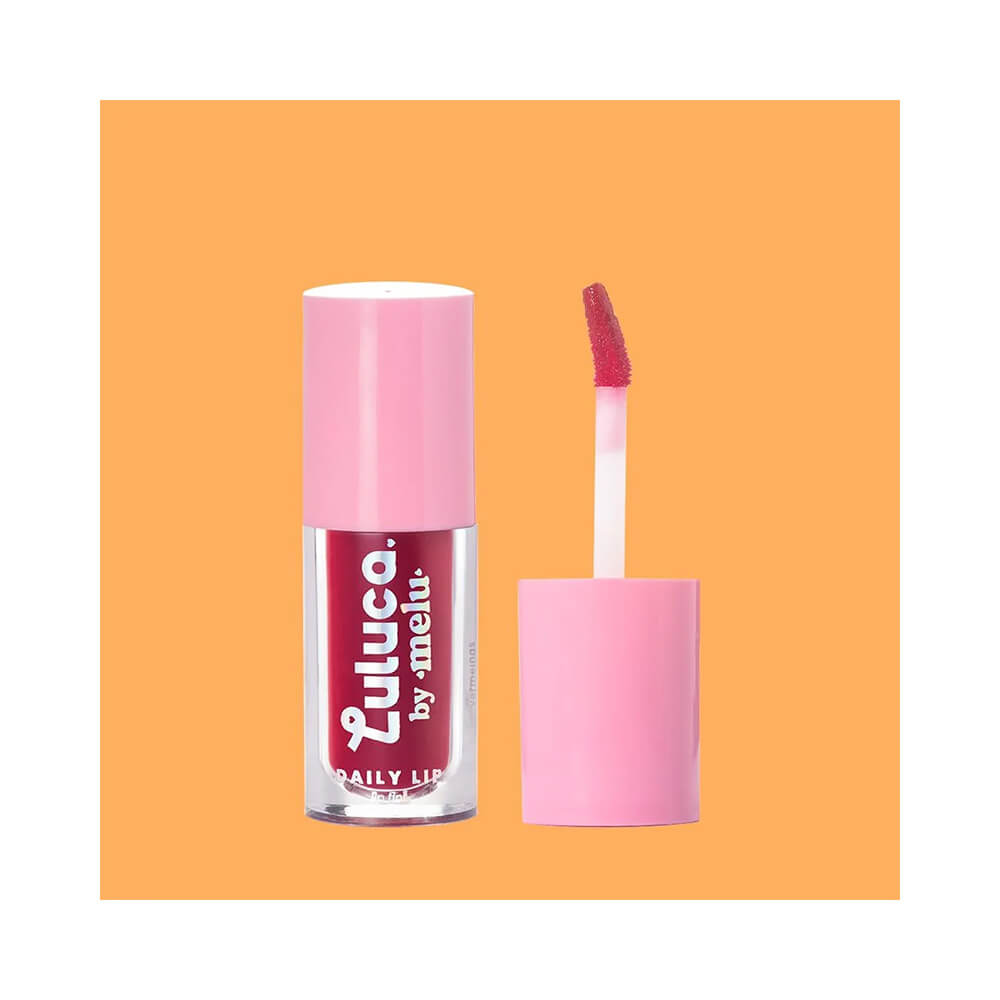 Lip Tint Melu Luluca Daily Vivid Violet com aplicador de esponja ao lado