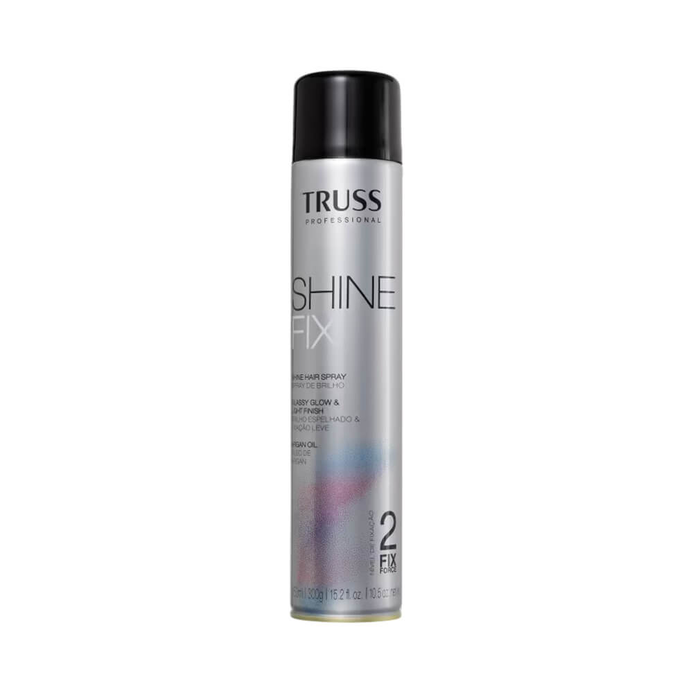 Hair Spray Truss Shine Fix 450ml embalagem spray prateada