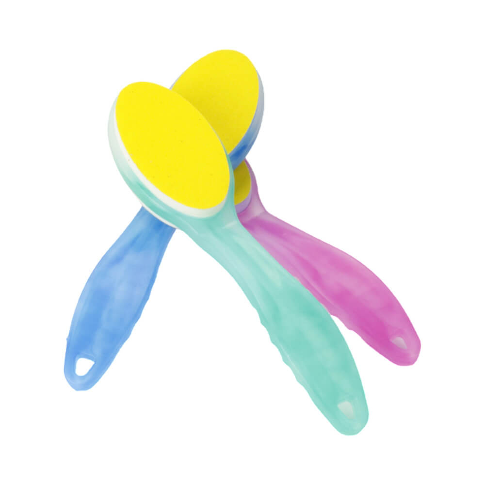 Duas lixas de pedicure Marilú Soft P/A com cabo anatômico e lixa amarela fina em destaque