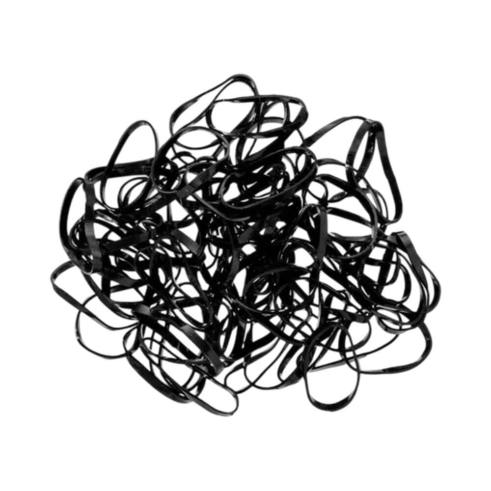 Conjunto de elásticos de silicone pretos Landh's sobre fundo branco