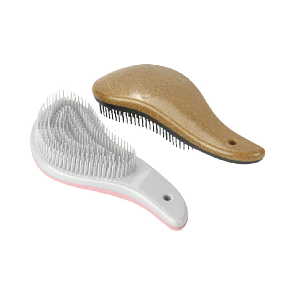 Duas escovas Marilú Eco Line 0522 bege e branca com design ergonômico e cerdas flexíveis