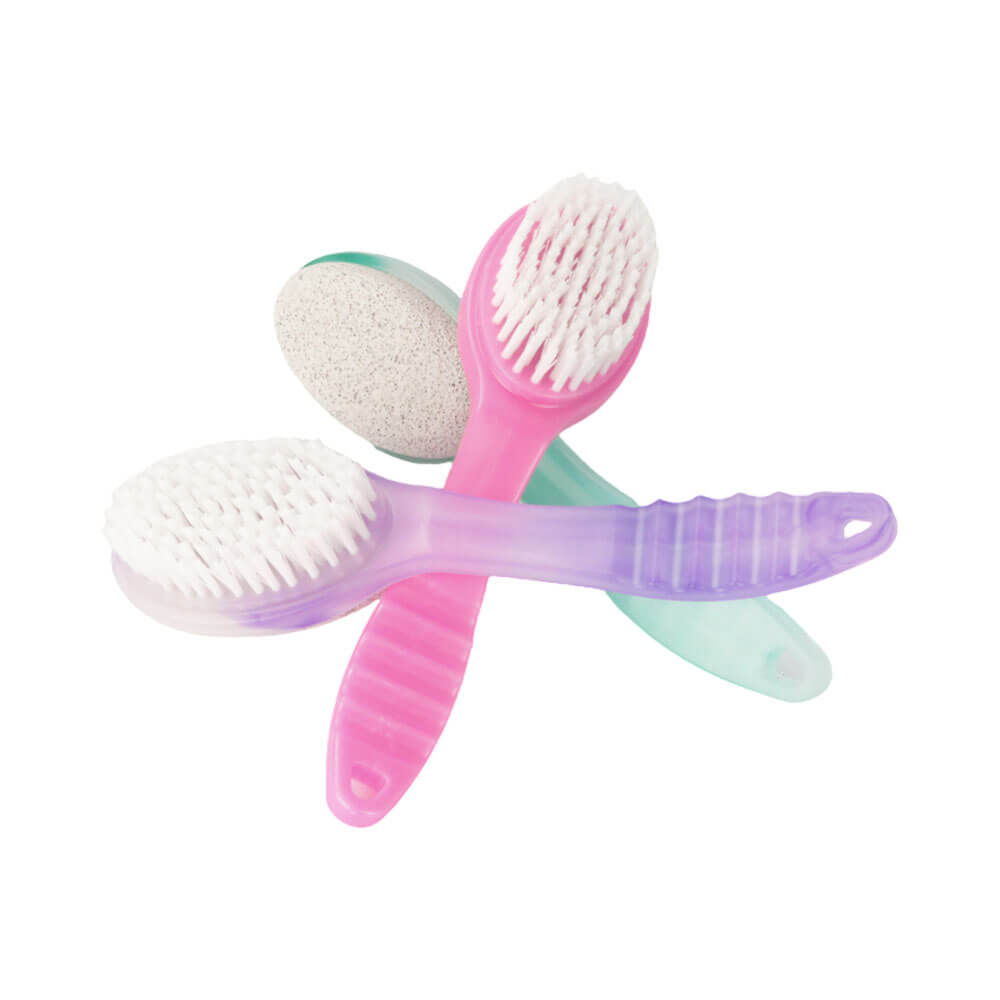 Escova Marilú Pedicure com cabo anatômico e pedra pome para esfoliação dos pés