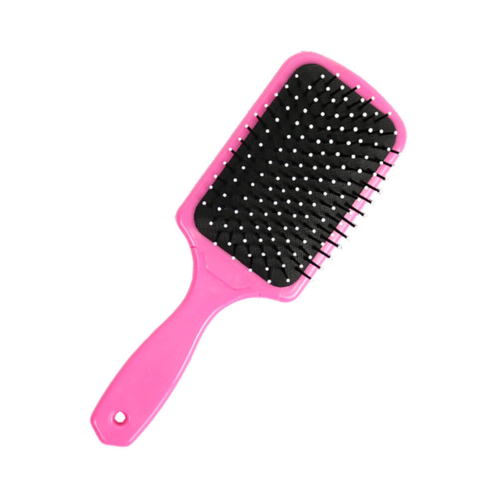 Escova Marilú Almofadada Quadrada 4213 rosa com cerdas de nylon e cabo ergonômico