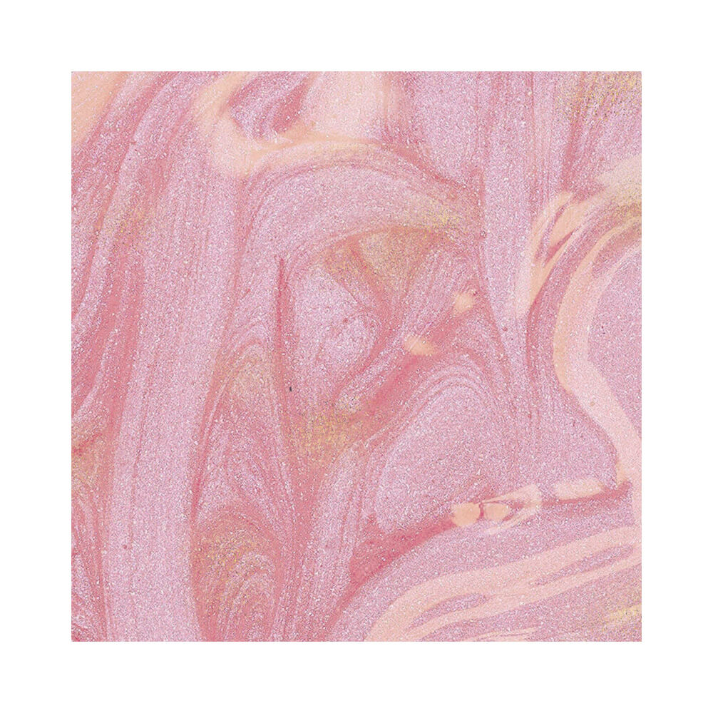 Textura e cor do esmalte Mohda Efeito Gel Céu Iluminado mostrando brilho perolado dourado