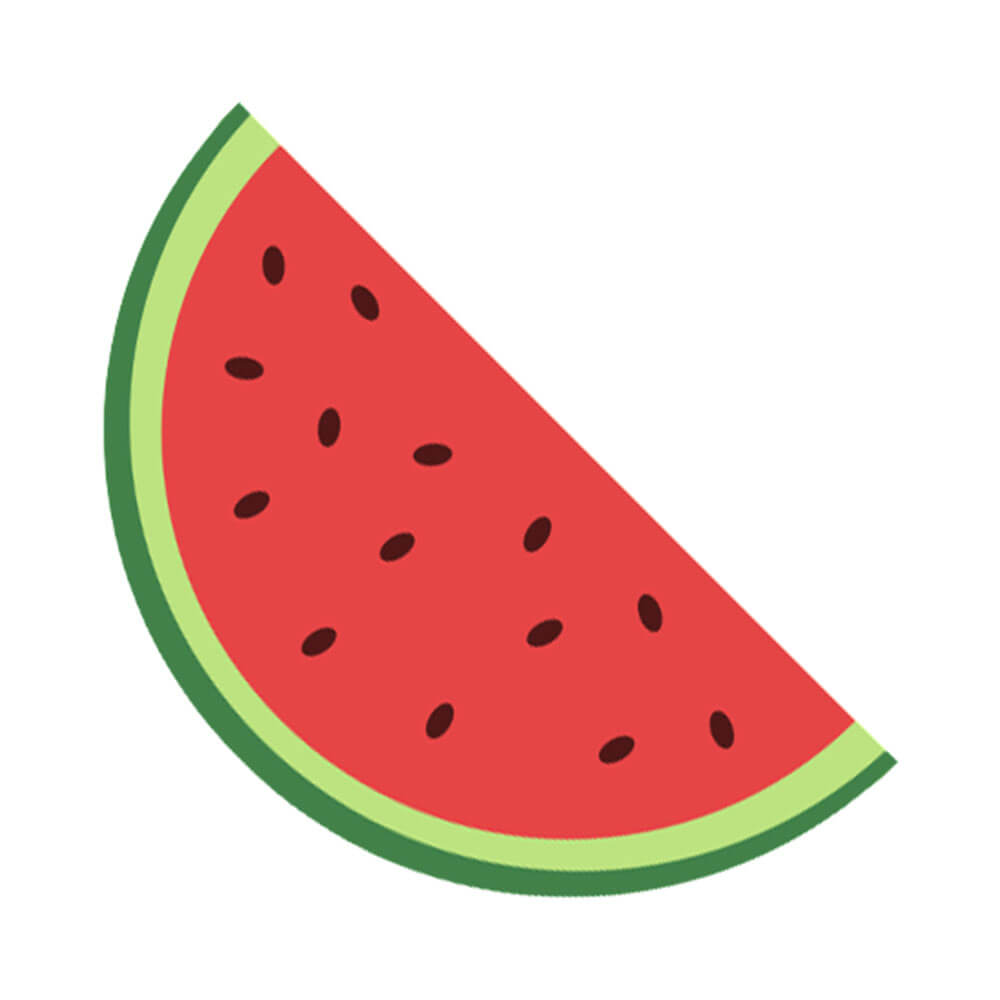 Ilustração de fatia de melancia representando o aroma do Lip Oil Ricca Magic Melancia