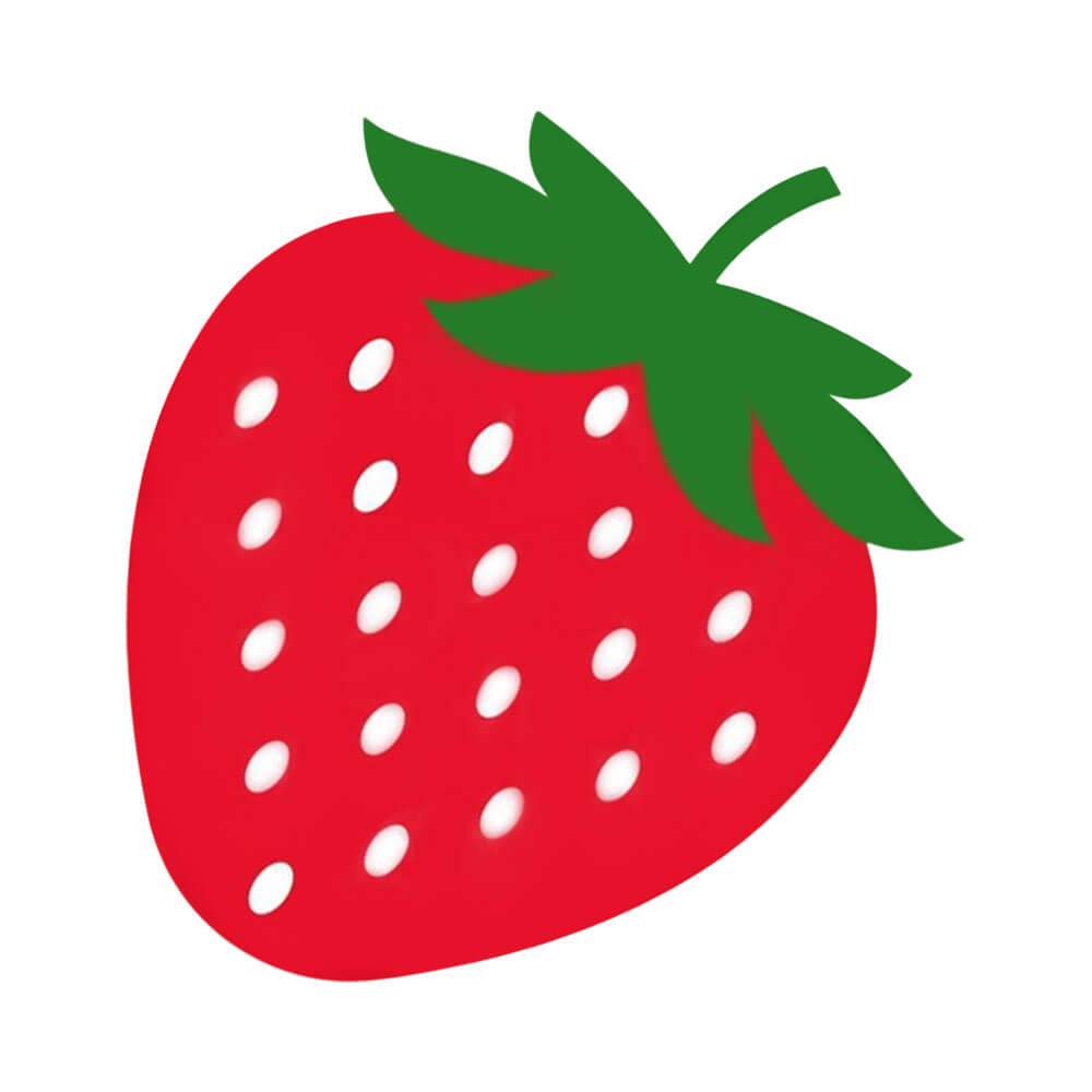 Ilustração de morango representando o aroma do Lip Oil Ricca Magic Morango