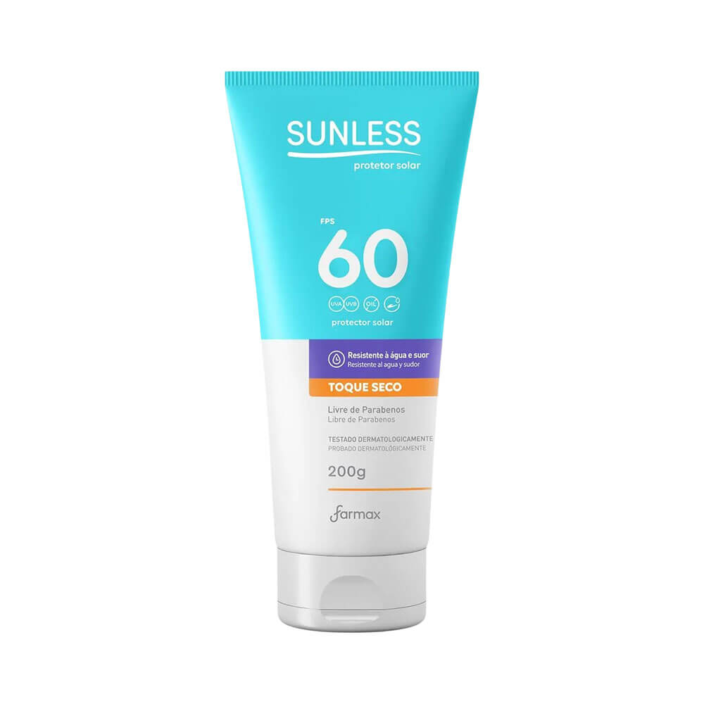 Protetor Solar Sunless FPS 60 embalagem bisnaga 200g