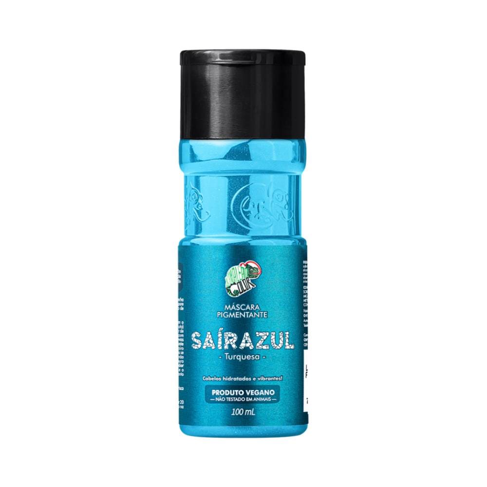 Frasco da Máscara Pigmentante Kamaleão Color Sairazul 100ml azul metálico com tampa preta