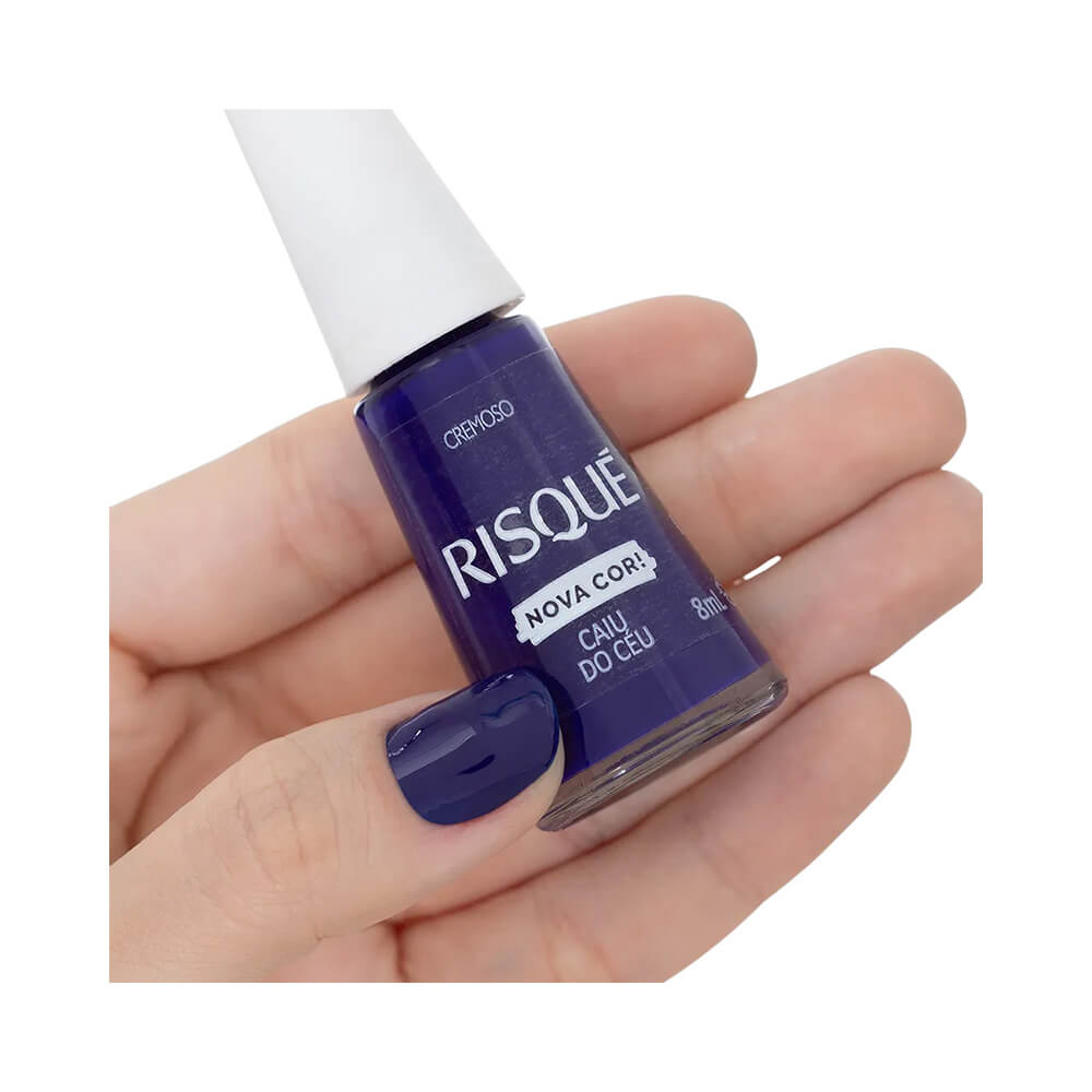 Frasco de esmalte Risqué Caiu do Céu em ângulo frontal