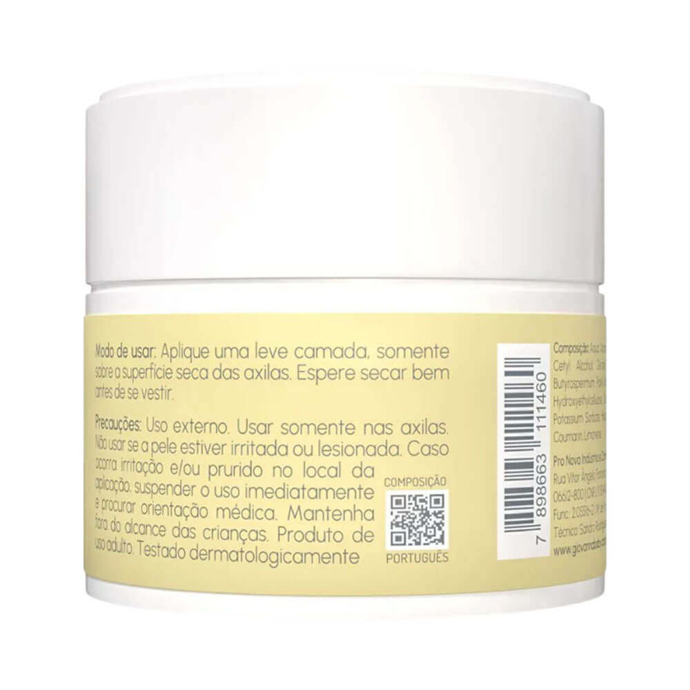 Imagem traseira do desodorante creme Giovanna Baby Dolce Vanilla 55g com instruções e composição