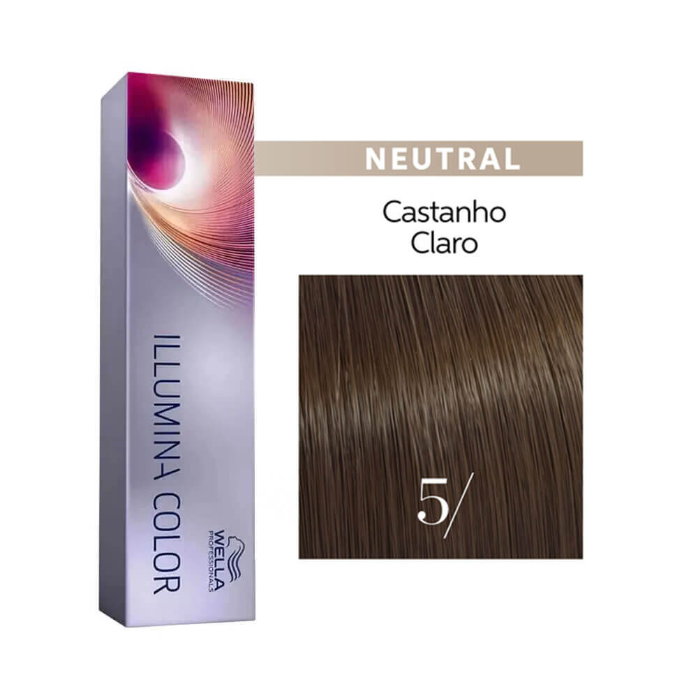 Amostra da cor castanho claro da coloração Wella Illumina Color