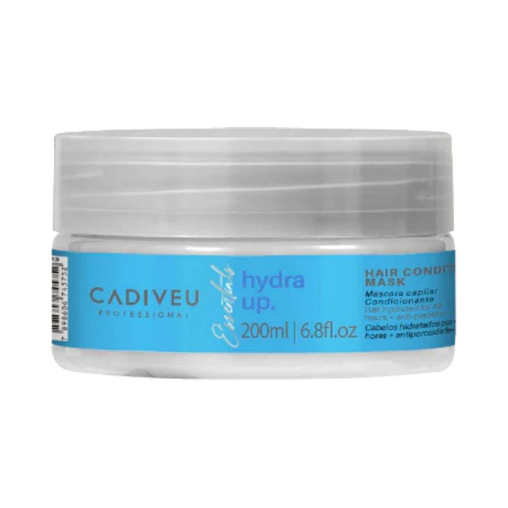 Máscara Capilar Cadiveu Essentials Hydra Up 200ml em pote azul com tampa branca