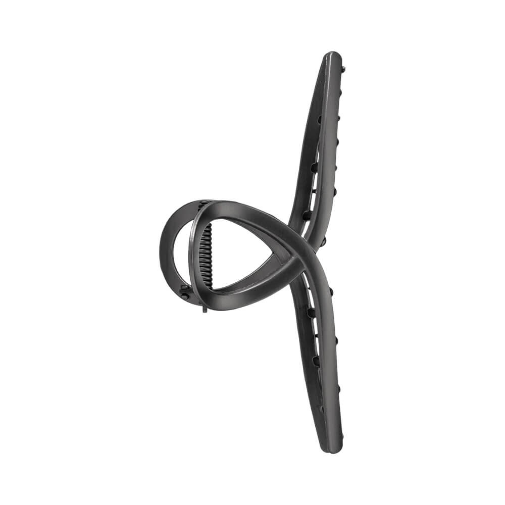 Vista lateral da piranha Proart Metal Black Laço destacando o formato em laço e estrutura metálica.