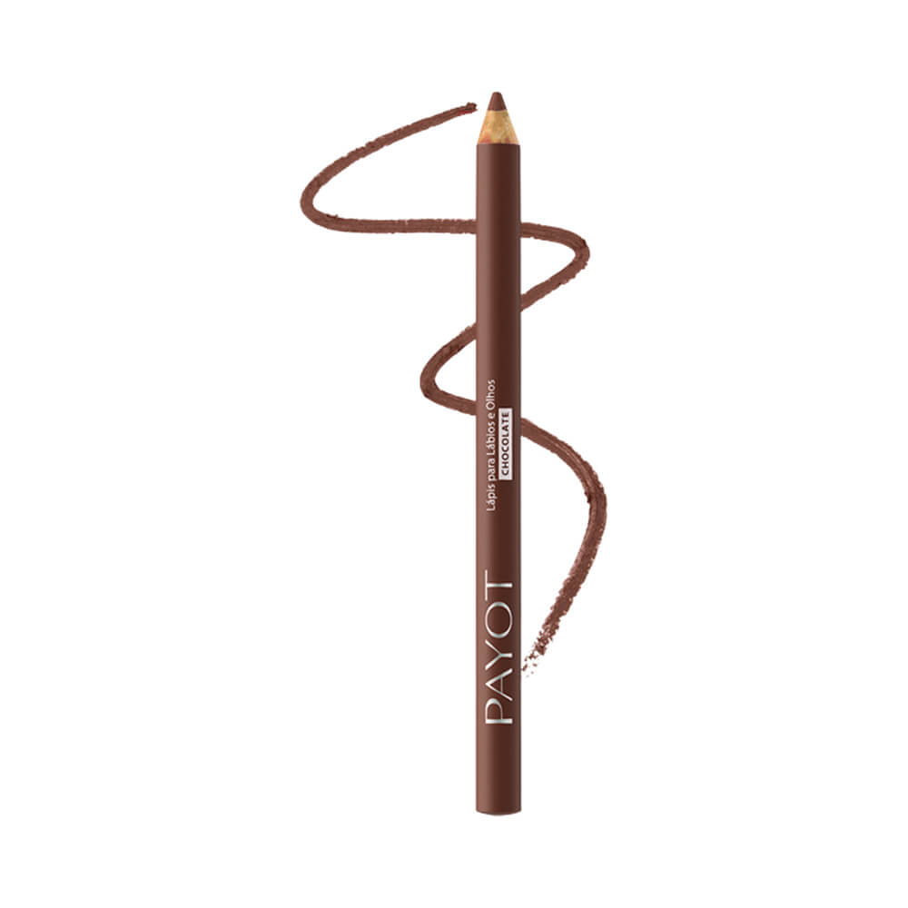 Lápis multifuncional Payot para lábios e olhos na cor chocolate, com textura cremosa e alta pigmentação.