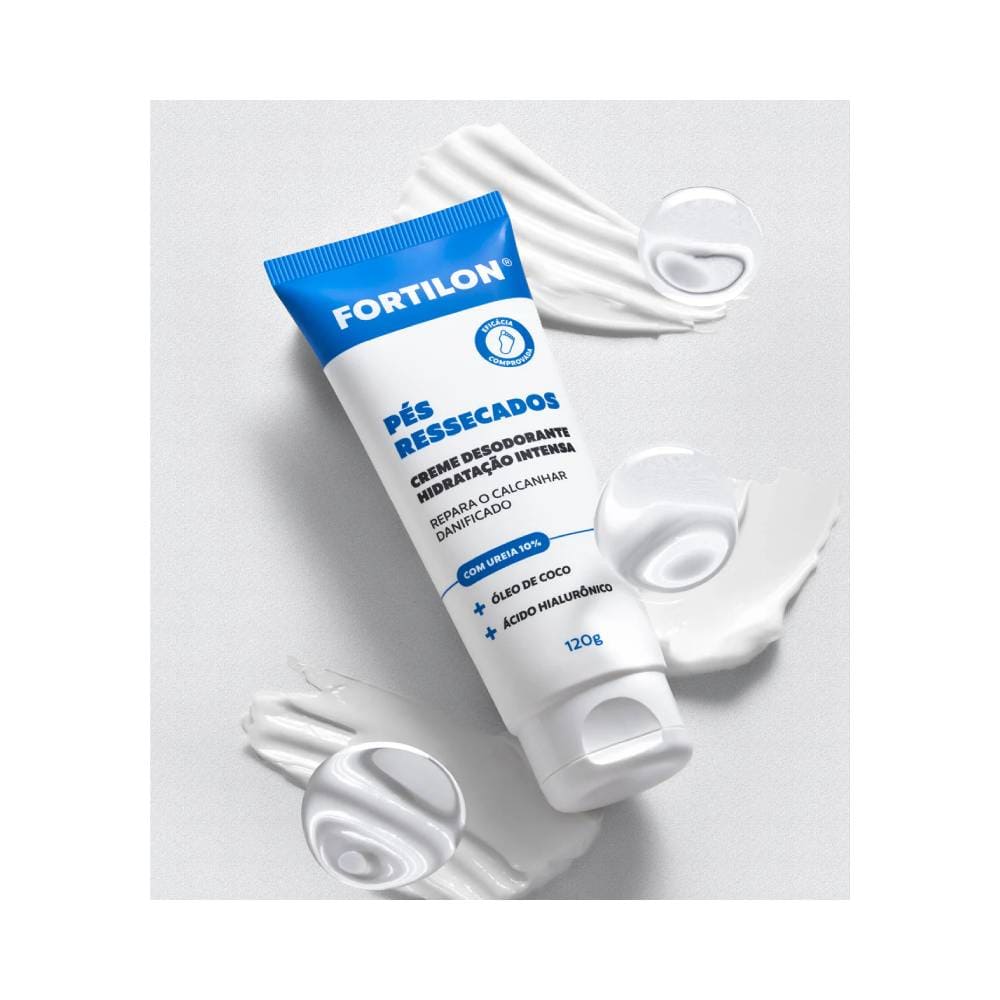 Textura cremosa do Creme Hidratante Dailus Fortilon para pés