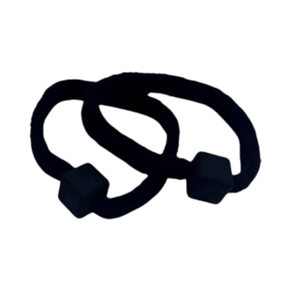 Elástico de cabelo preto The Pro Vogue 03 com acabamento em pequenos cubos pretos nas extremidades