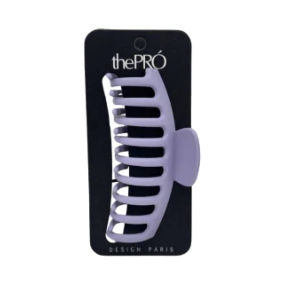 Prendedor de cabelo violeta fosco em embalagem preta com logo thePRÓ