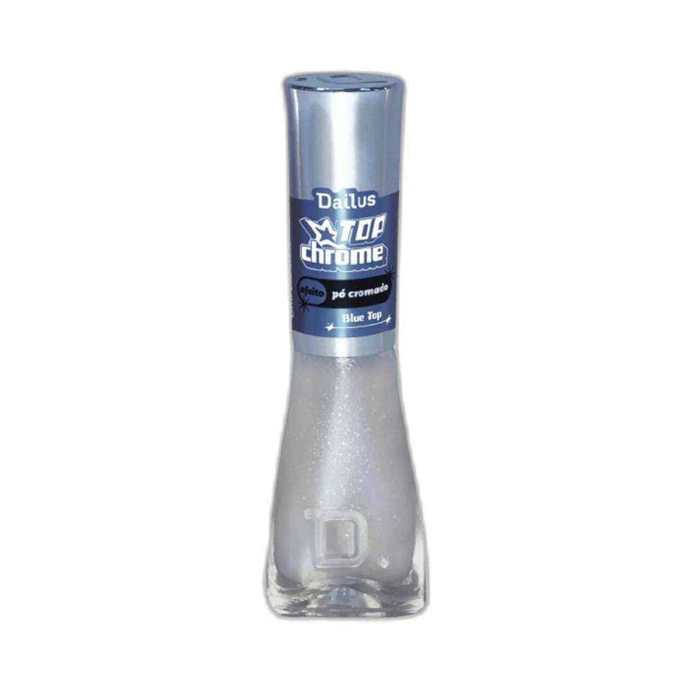 Frasco de esmalte Dailus Top Chrome Blue Top azul metálico