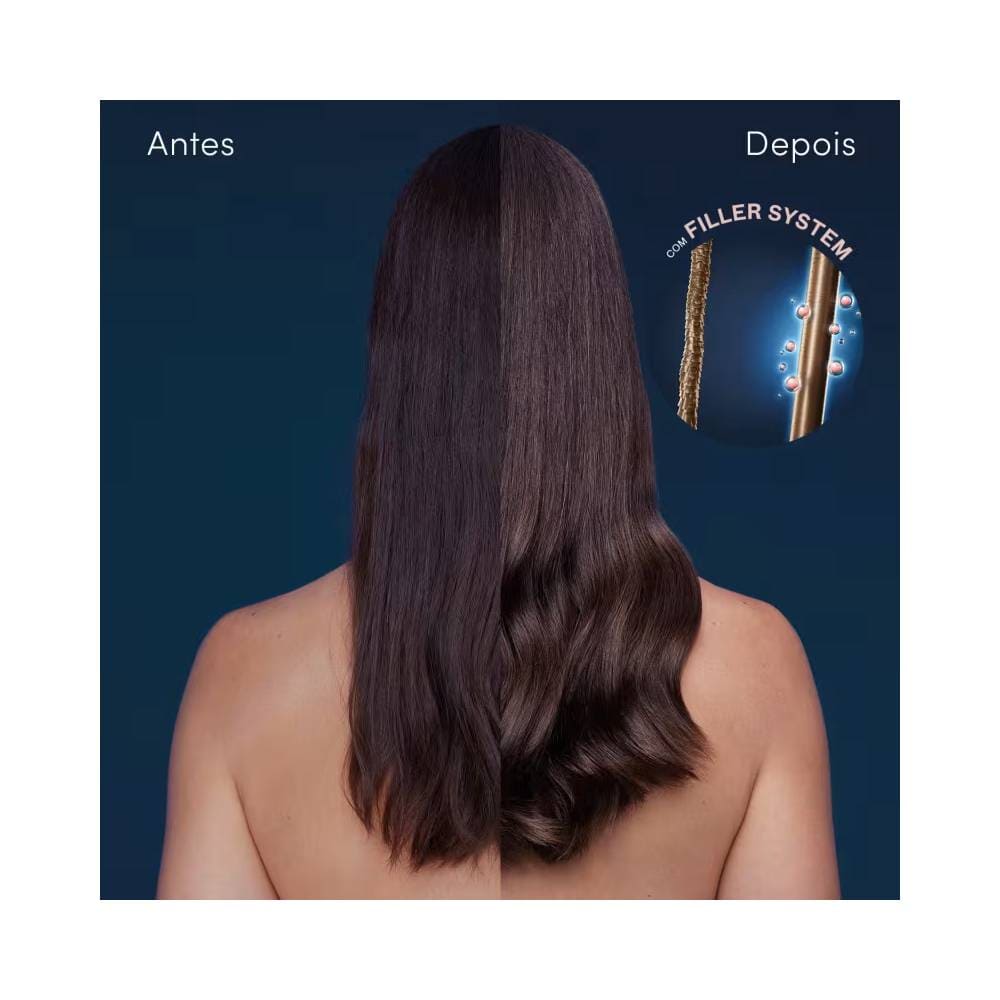 Mulher com cabelos longos e volumosos após uso da Máscara Capilar Siàge Volume Imediato