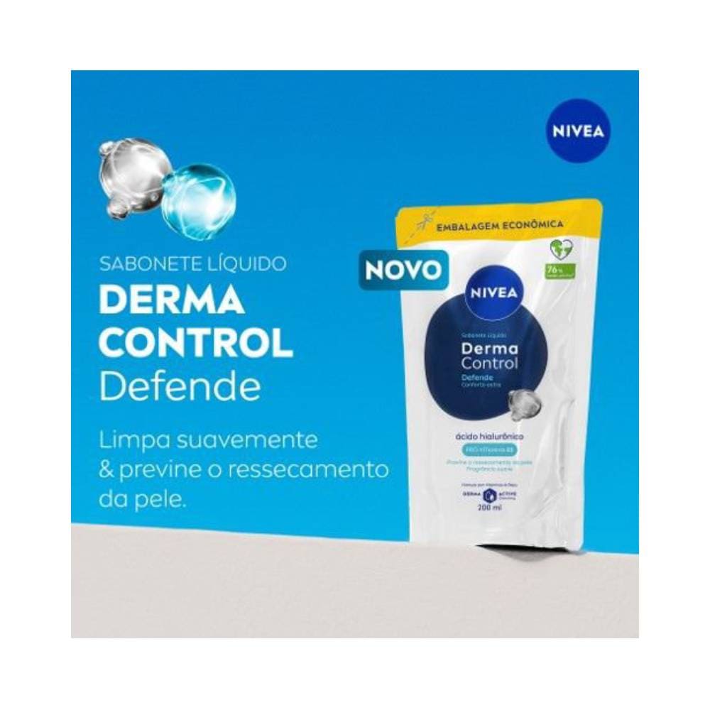 Imagem do Sabonete Líquido Nivea Derma Control Defende com fundo azul