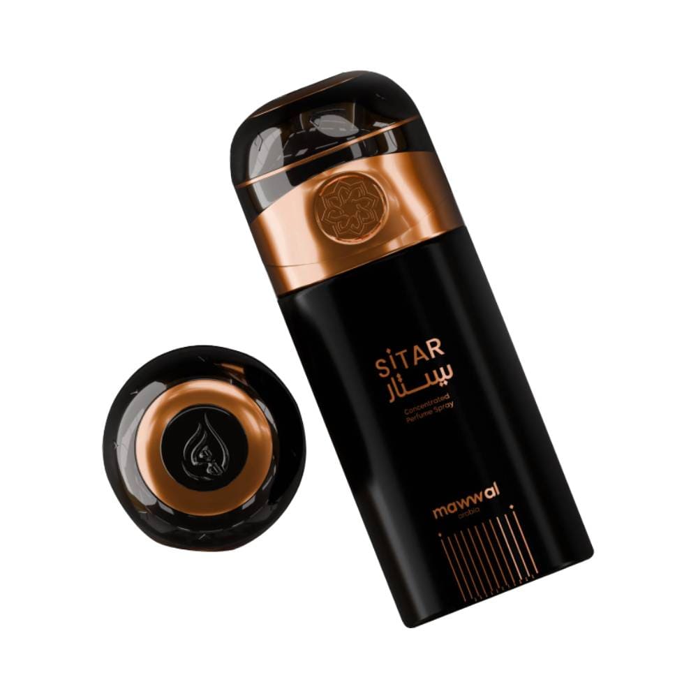 Perfume Mawwal Symphony Sitar Feminino 250ml em ângulo inclinado com tampa removida