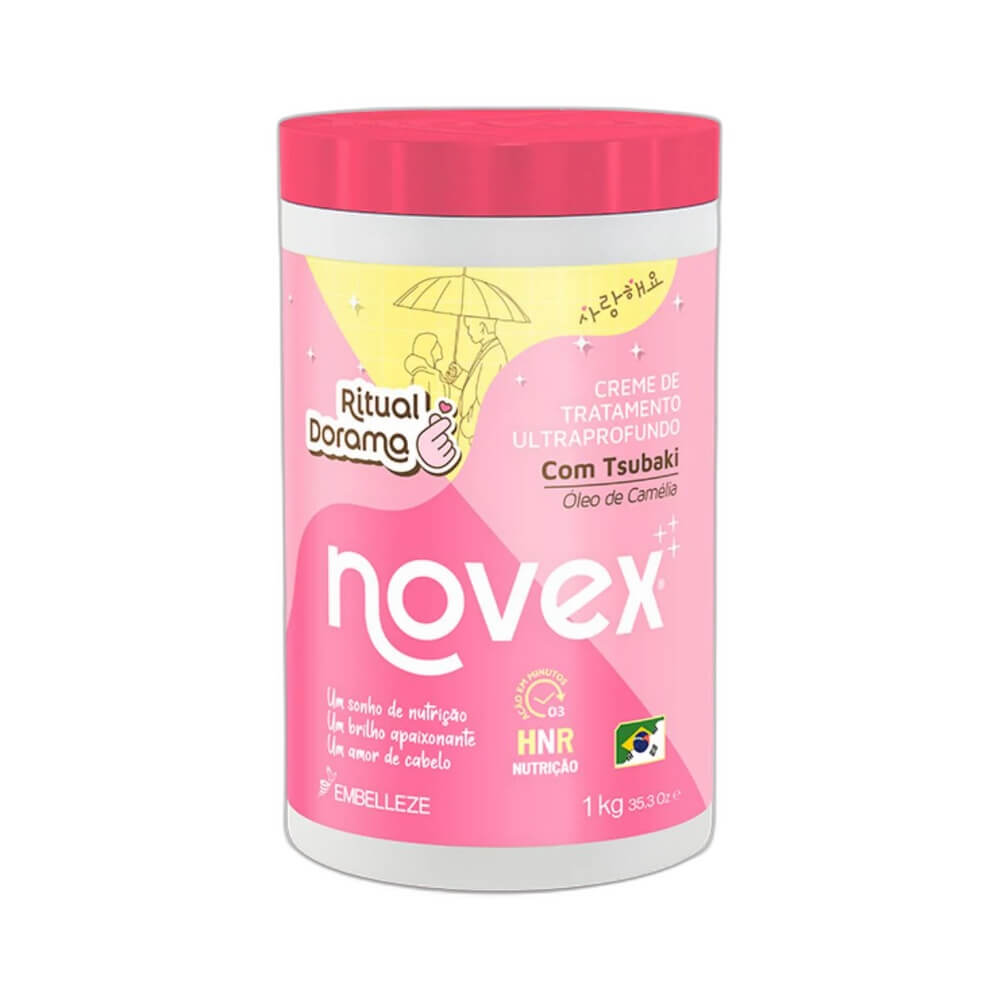 Creme Capilar Novex Ritual Dorama 1kg embalagem rosa com tampa vermelha