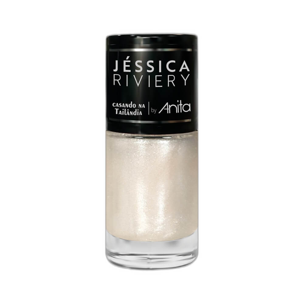 Frasco de esmalte Top Coat Jéssica Riviery by Anita, edição Casando na Tailândia, com acabamento perolado e brilho suave