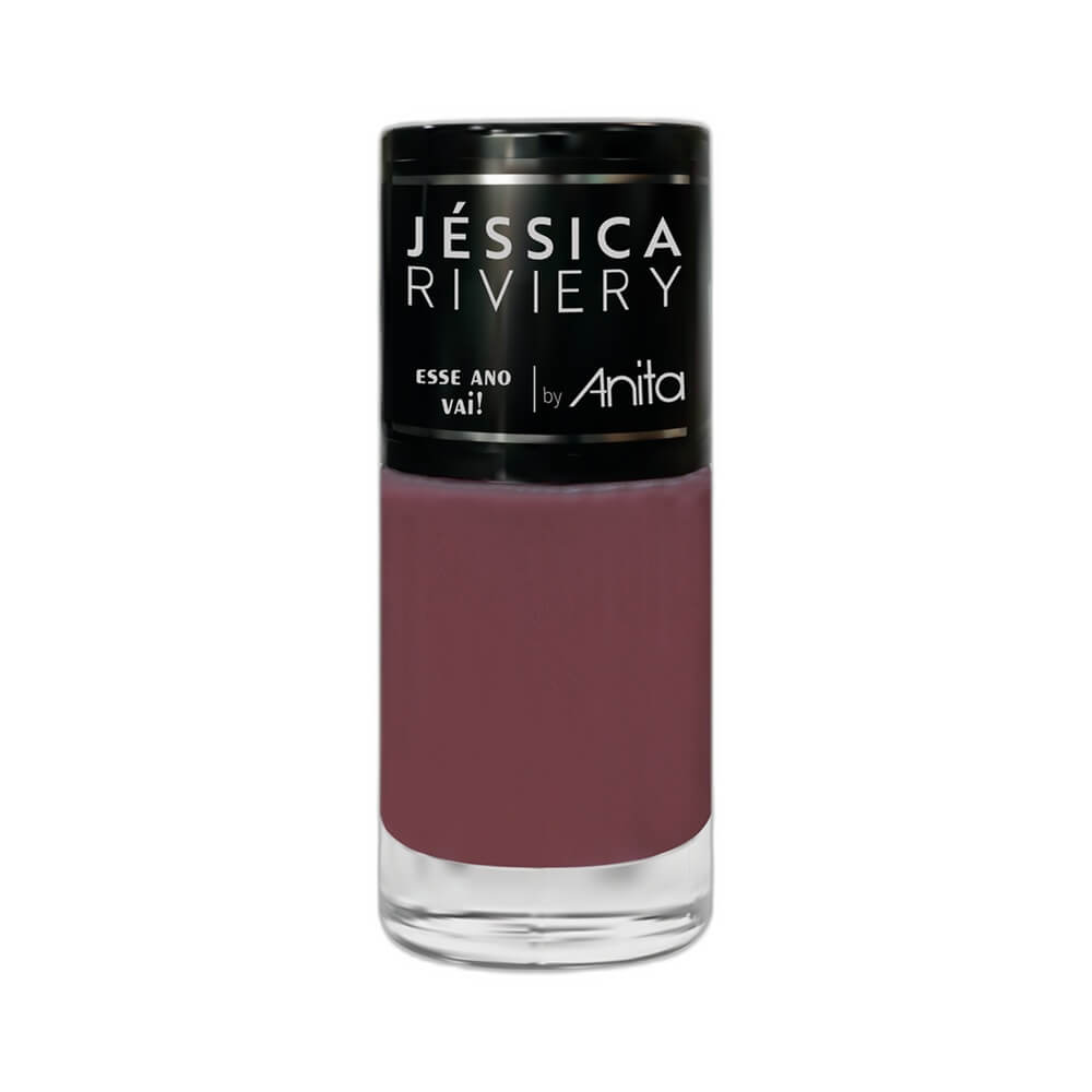 Esmalte Jéssica Riviery By Anita na cor Esse Ano Vai! em frasco transparente com tampa preta fosca
