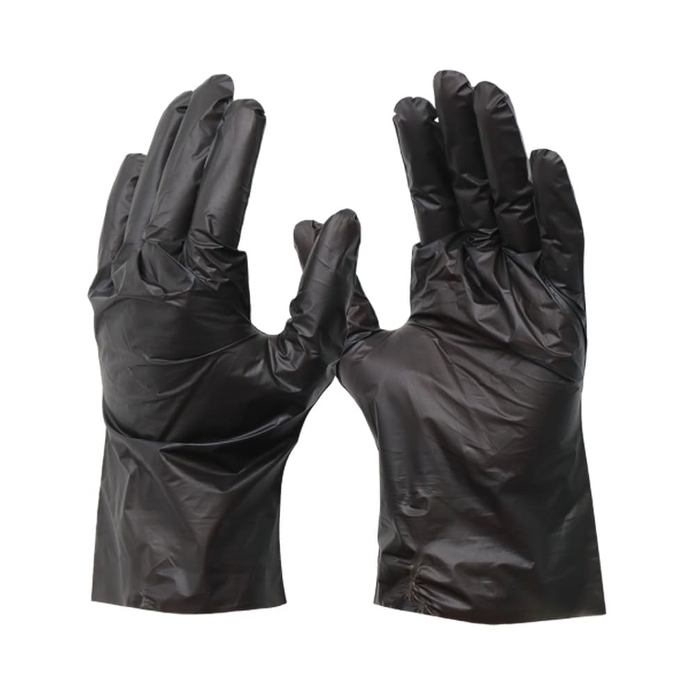 Duas luvas pretas Vinilflex da Bompack tamanho G